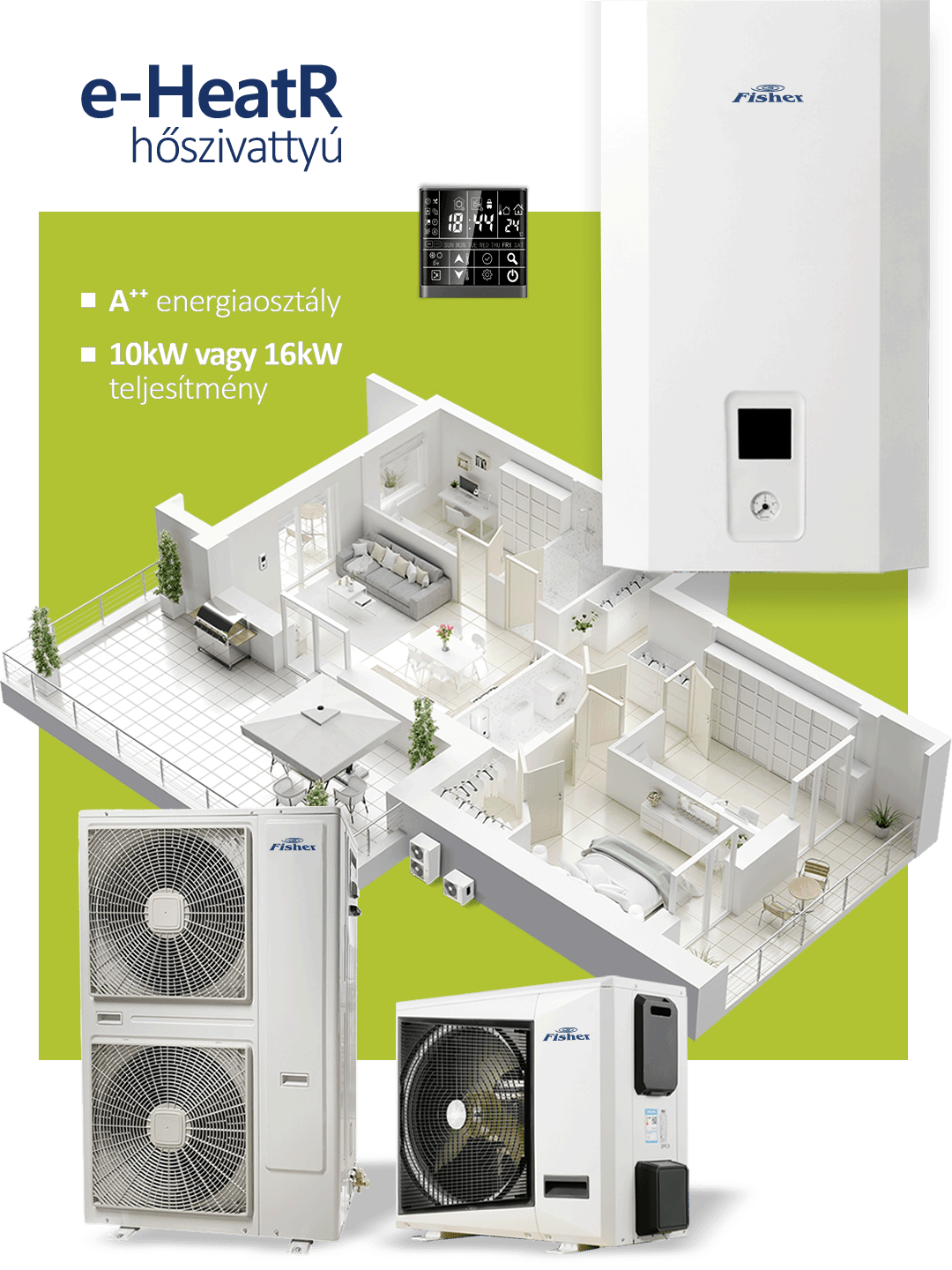Fisher e-HeatR hőszívattyú